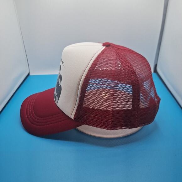 Vaccine Fanny Trucker Snapback Hat Cap Foam Burgundy Retro Logo - Picture 3 of 6